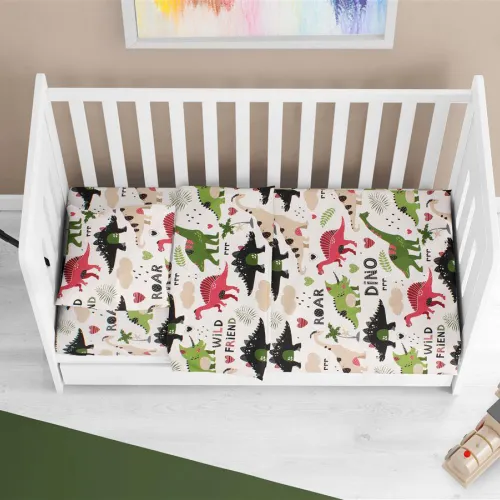 ΠΑΠΛΩΜΑΤΟΘΗΚΗ ΕΜΠΡΙΜΕ bebe Dinosaur 518 120X160 Multi-Colour 100%  Cotton