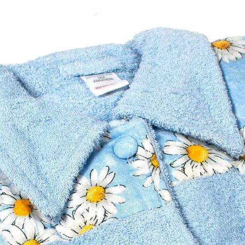 ΜΠΟΥΡΝΟΥΖΙ MINI Γυναικείο με γιακά Sky Blue XL 500 gsm 100%  Cotton