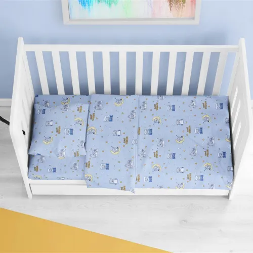 ΚΑΤΩΣΕΝΤΟΝΟ ΜΕ ΛΑΣΤΙΧΟ bebe Sweet Dreams 551 0,70X1,40X0,15 Sky Blue 100%  Cotton