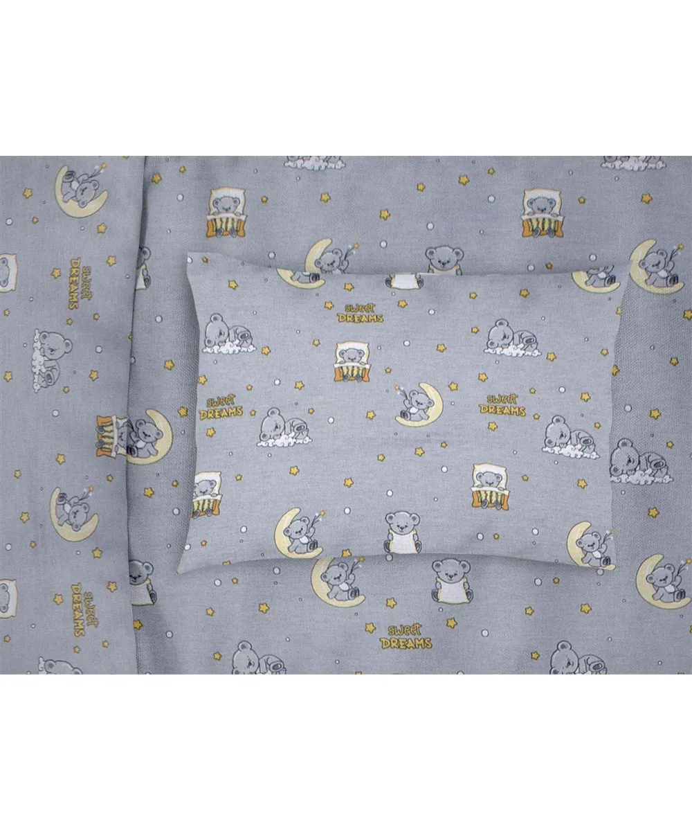 ΜΑΞΙΛΑΡΟΘΗΚΗ ΕΜΠΡΙΜΕ bebe Sweet Dreams 552 35X45 Grey 100%  Cotton