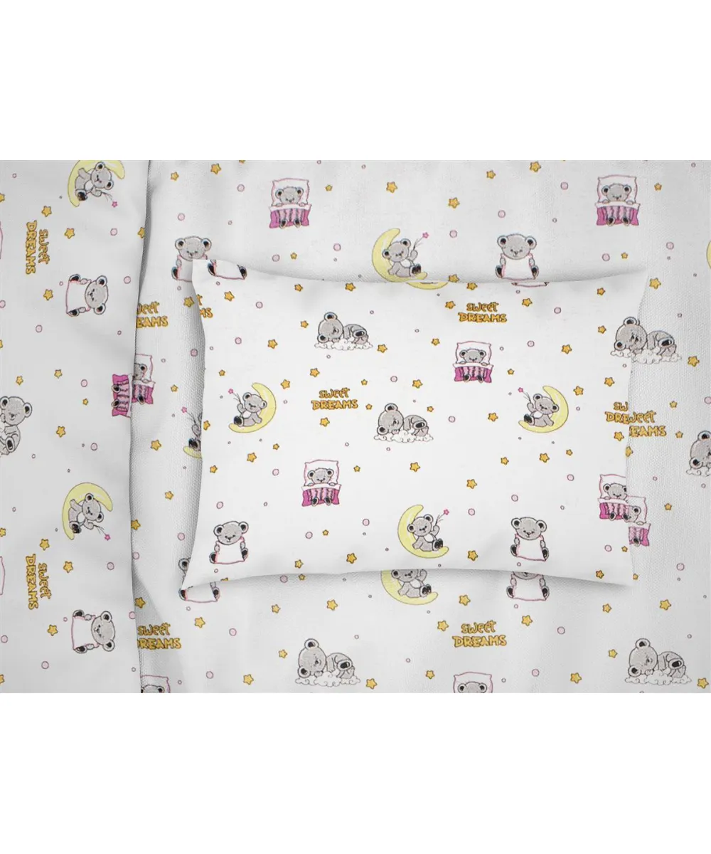 ΜΑΞΙΛΑΡΟΘΗΚΗ ΕΜΠΡΙΜΕ bebe Sweet Dreams 553 35X45 White-Pink 100%  Cotton