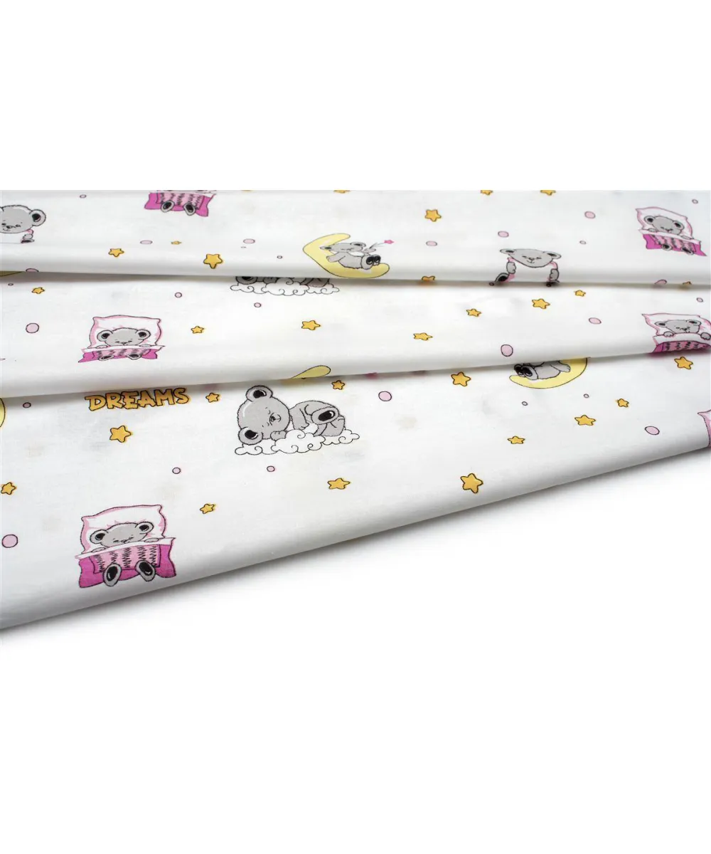 ΠΑΝΑ ΧΑΣΕ bebe Sweet Dreams 553 80X80 White-Pink 100%  Cotton