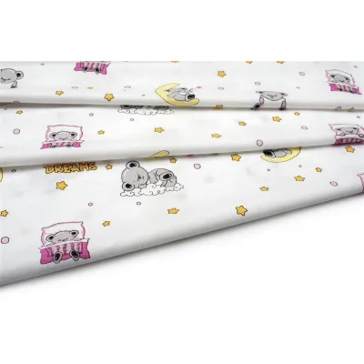 ΠΑΝΑ ΧΑΣΕ bebe Sweet Dreams 553 80X80 White-Pink 100%  Cotton