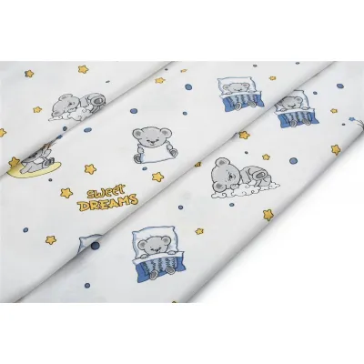 ΠΑΝΑ ΧΑΣΕ bebe Sweet Dreams 554 80X80 White-Sky Blue 100%  Cotton