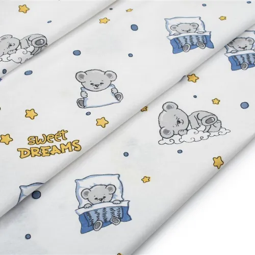 ΠΑΝΑ ΧΑΣΕ bebe Sweet Dreams 554 80X80 White-Sky Blue 100%  Cotton