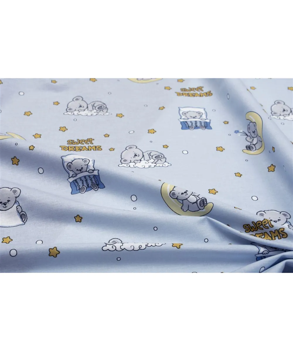 ΣΕΝΤΟΝΙΑ ΕΜΠΡΙΜΕ ΣΕΤ 3 τεμ bebe Sweet Dreams 551 120X160 Sky Blue 100%  Cotton