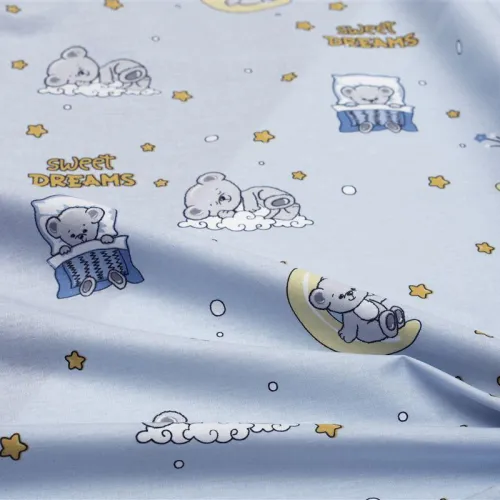 ΣΕΝΤΟΝΙΑ ΕΜΠΡΙΜΕ ΣΕΤ 3 τεμ bebe Sweet Dreams 551 120X160 Sky Blue 100%  Cotton