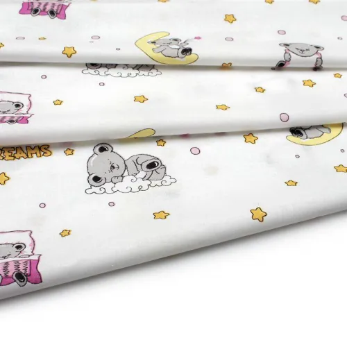 ΣΕΝΤΟΝΙΑ ΕΜΠΡΙΜΕ ΣΕΤ 3 τεμ bebe Sweet Dreams 553 120X160 White-Pink 100%  Cotton