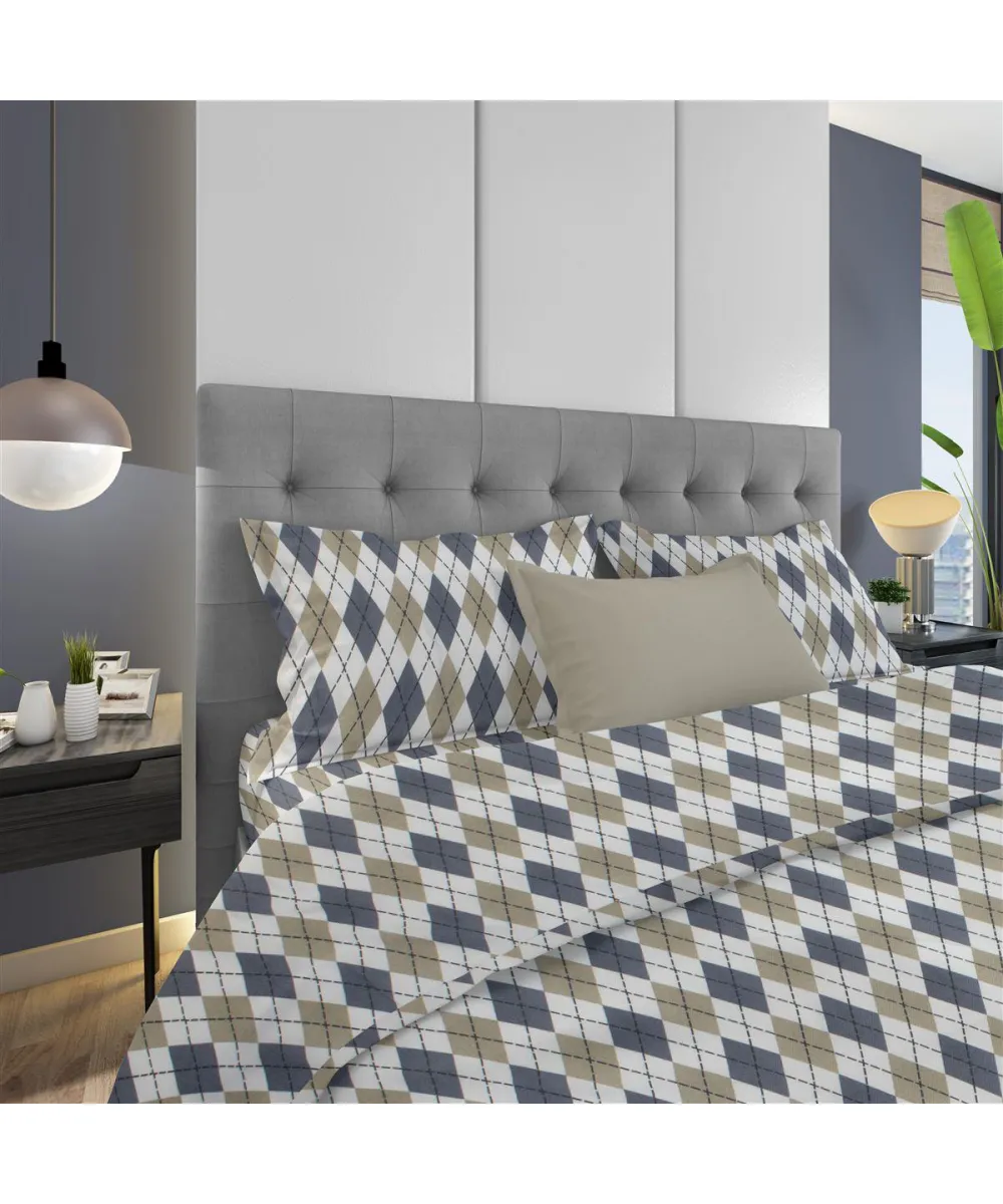ΜΑΞΙΛΑΡΟΘΗΚΗ ΕΜΠΡΙΜΕ Diamond 327 50X70 Blue 100%  Cotton Flannel