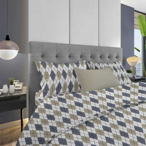ΜΑΞΙΛΑΡΟΘΗΚΗ ΕΜΠΡΙΜΕ Diamond 327 50X70 Blue 100%  Cotton Flannel