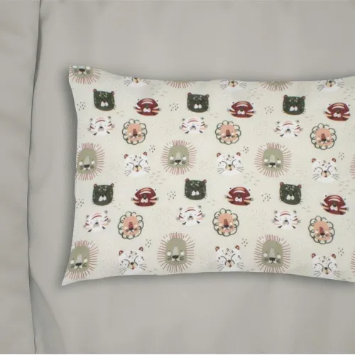 ΜΑΞΙΛΑΡΟΘΗΚΗ ΕΜΠΡΙΜΕ bebe Big Cats 27 35X45 Light Olive 100%  Cotton Flannel
