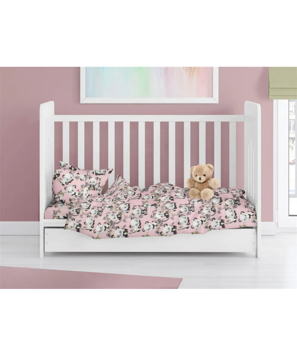 ΠΑΠΛΩΜΑ ΕΜΠΡΙΜΕ bebe Panda Bear 97 120X160 Pink 100%  Cotton Flannel