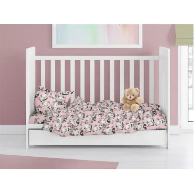 ΠΑΠΛΩΜΑ ΕΜΠΡΙΜΕ bebe Panda Bear 97 120X160 Pink 100%  Cotton Flannel