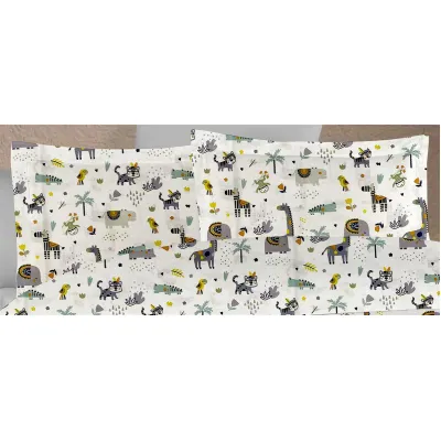 ΜΑΞΙΛΑΡΟΘΗΚΗ ΕΜΠΡΙΜΕ kids Zoo 557 50X70 White-Grey 100%  Cotton