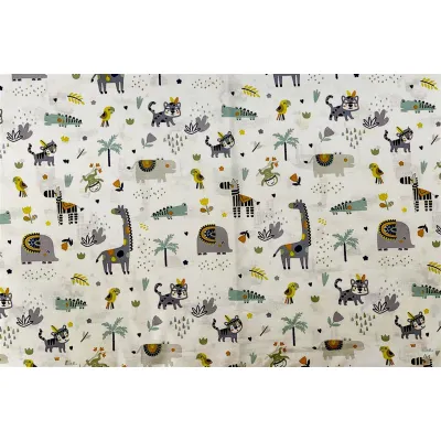 ΠΑΝΑ ΧΑΣΕ bebe Zoo 557 80X80 White-Grey 100%  Cotton
