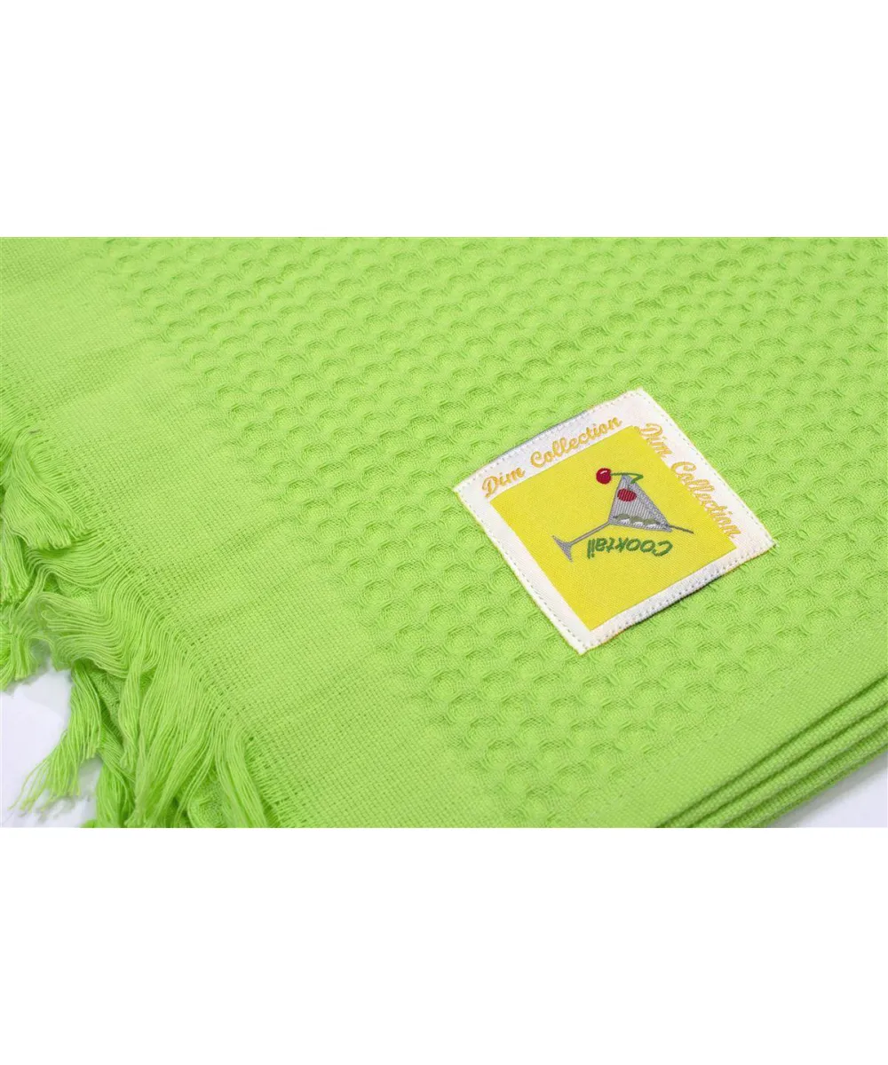Ποτηρόπανο Πικέ Cocktail 45X65 Λαχανί Με Κρόσσι 100%  Cotton