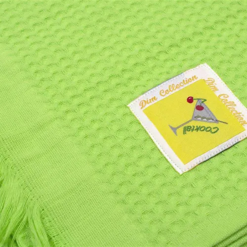 Ποτηρόπανο Πικέ Cocktail 45X65 Λαχανί Με Κρόσσι 100%  Cotton