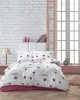 Παπλωματοθήκη Εμπριμέ Έρως 301 220X240 White-Red 70/30 Cott/Pol