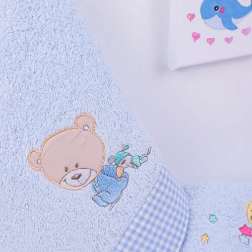 ΠΕΤΣΕΤΑ ΣΕΤ 2 τεμ bebe HAPPY BEARS 19 30X50,70X140 ΣΙΕΛ Cotton 100% 