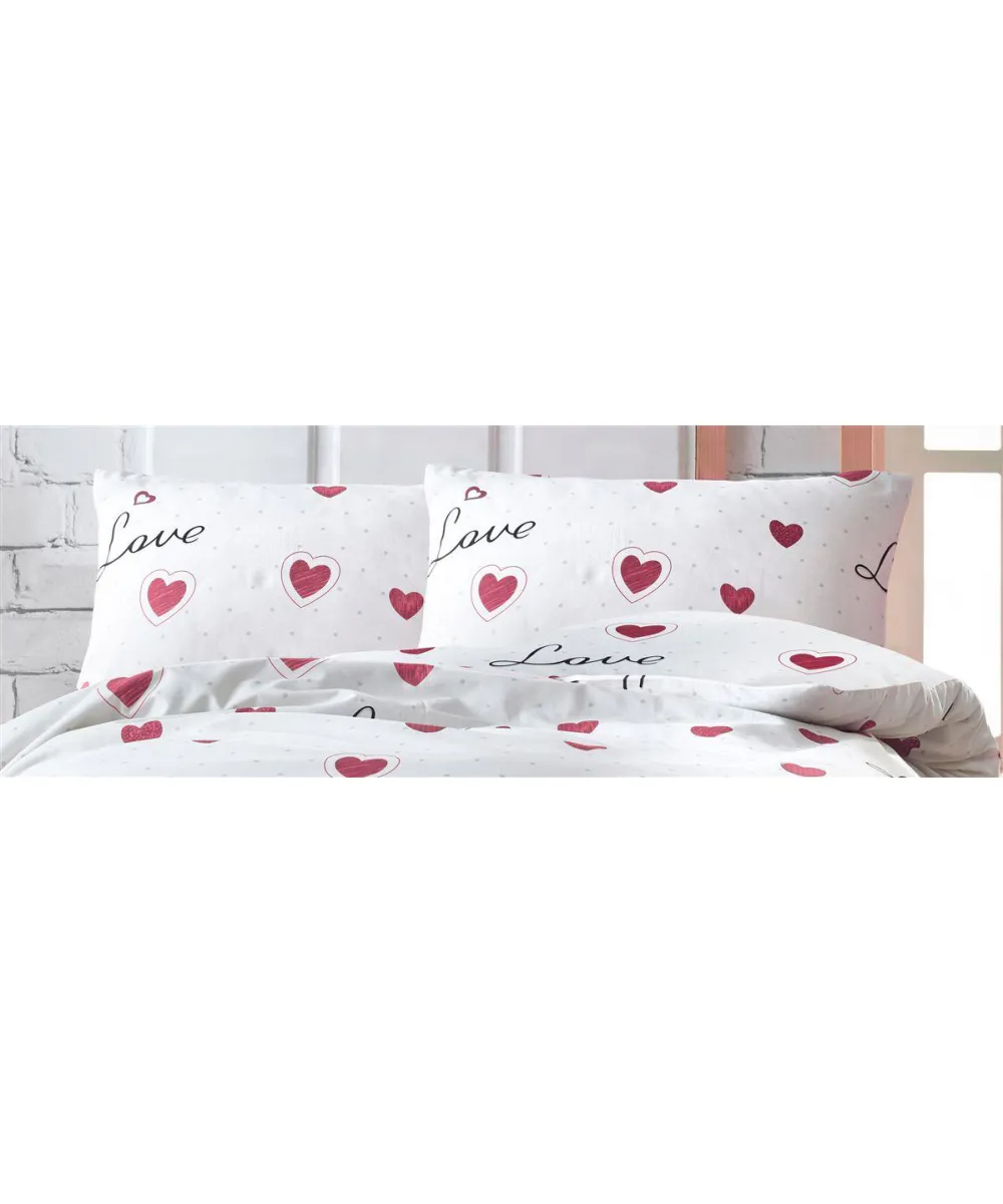Μαξιλαροθήκη Εμπριμέ Έρως 301 50X70 White-Red 70/30 Cott/Pol Μαξιλαροθήκη Εμπριμέ Έρως 301 50X70 White-Red 70/30 Cott/Pol
