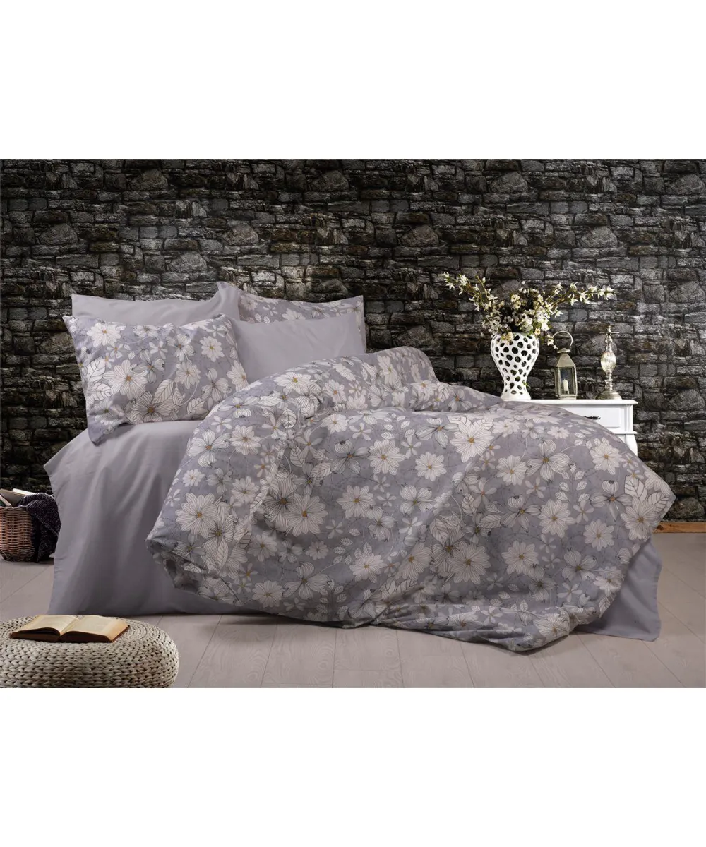 Σεντόνια Εμπριμέ Σετ 4 τεμ Ήρα 426 240X270 Grey 70/30 Cott/Pol Σεντόνια Εμπριμέ Σετ 4 τεμ Ήρα 426 240X270 Grey 70/30 Cott/Pol