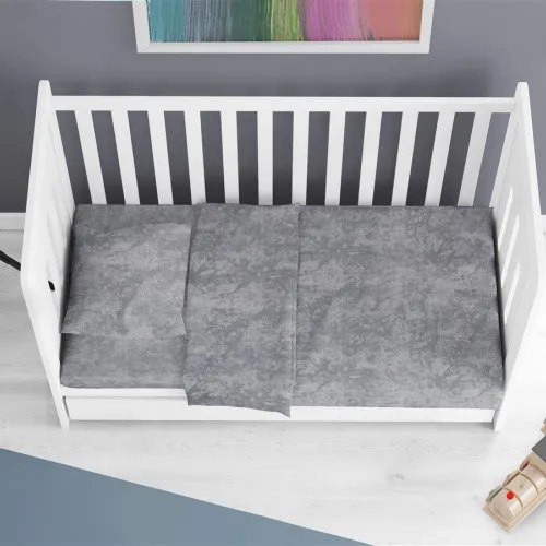 Κατωσέντονο με Λάστιχο bebe Premium Shadow 613 0,70X1,40X0,15 Dark Grey 100%  Cotton
