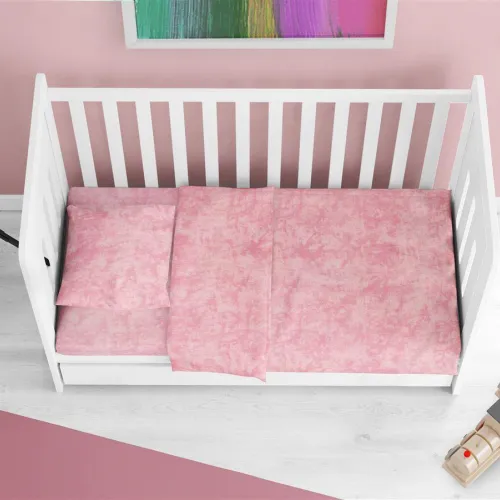 Παπλωματοθήκη bebe Premium Shadow 617 120X160 Pink 100%  Cotton