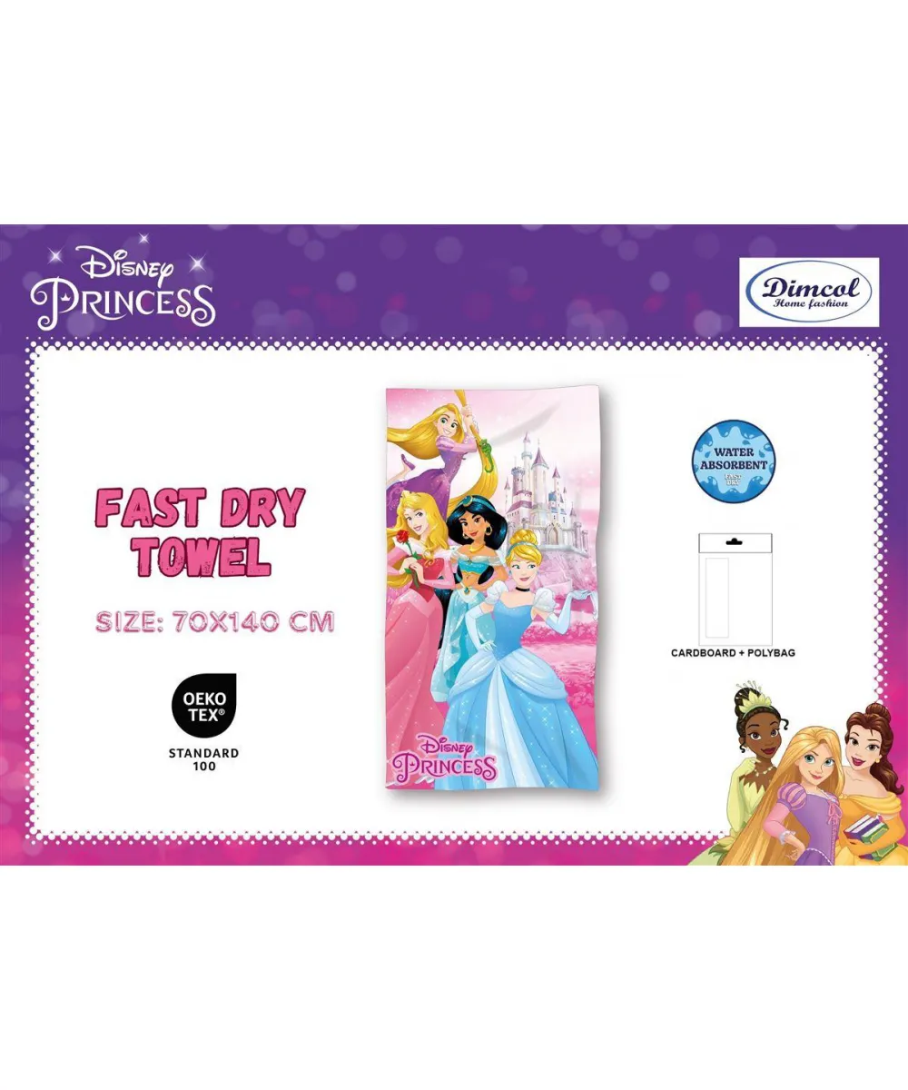 Πετσέτα Θαλάσσης Quick Dry Disney Home Princess 30 70X140 Pink 100% Microfiber Πετσέτα Θαλάσσης Quick Dry Disney Home Princess 30 70X140 Pink 100% Microfiber