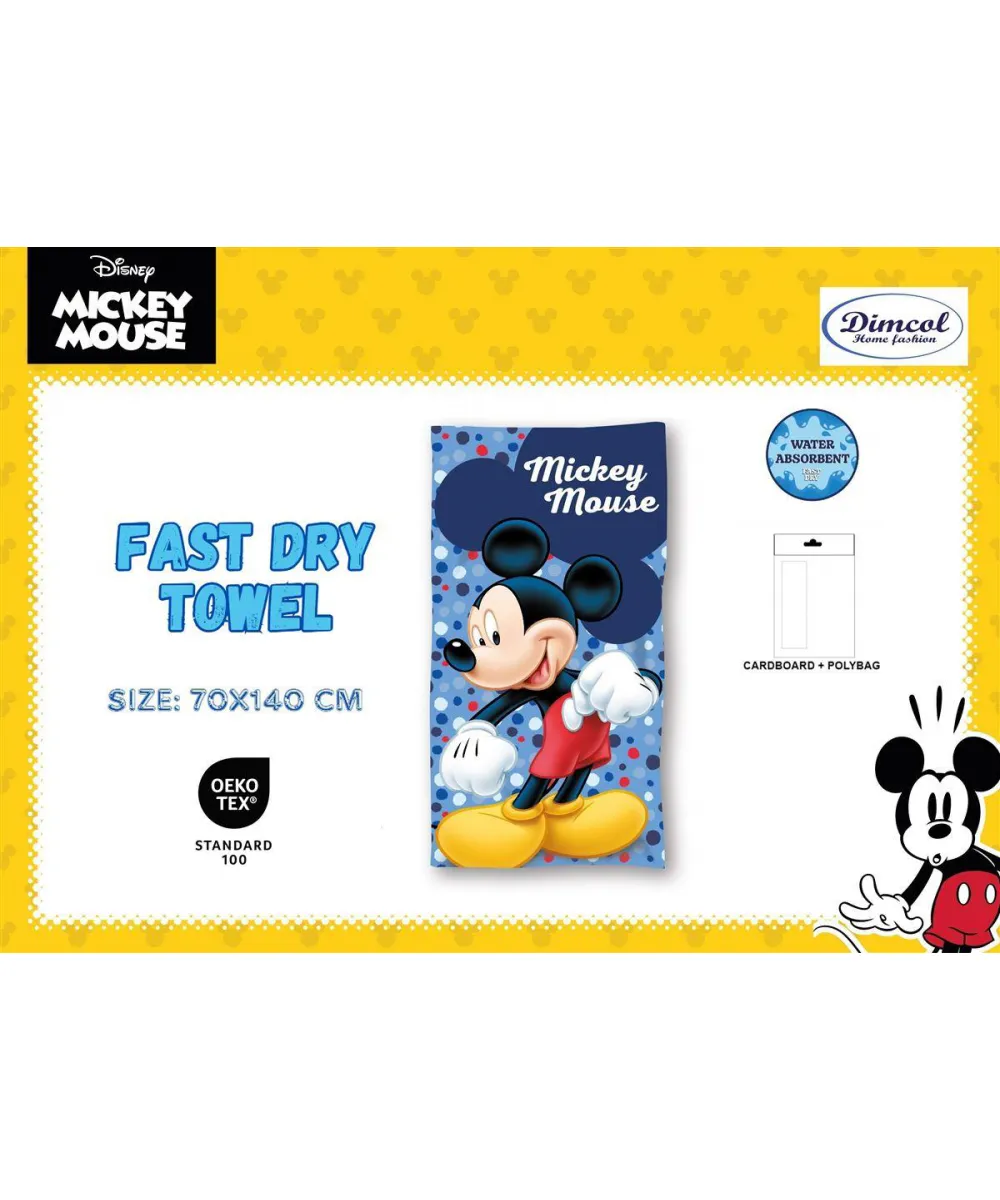 Πετσέτα Θαλάσσης Quick Dry Disney Home Mickey 16 70X140 Blue 100% Microfiber Πετσέτα Θαλάσσης Quick Dry Disney Home Mickey 16 70X140 Blue 100% Microfiber