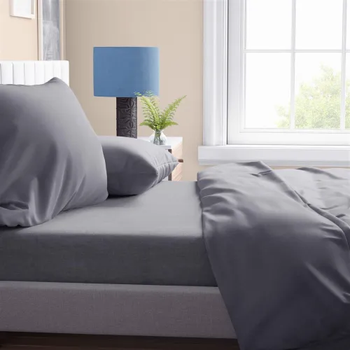 Σεντόνι 1 τεμ Solid 495 220X240 Dark grey 100%  Cotton
