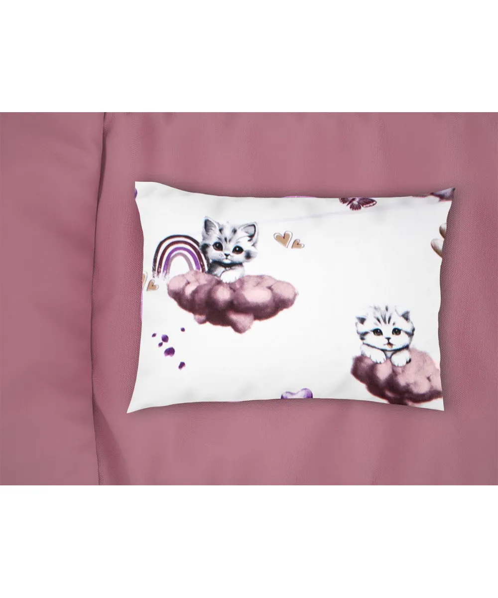 Μαξιλαροθήκη Εμπριμέ bebe Kitten 561 35X45 Mauve 100%  Cotton