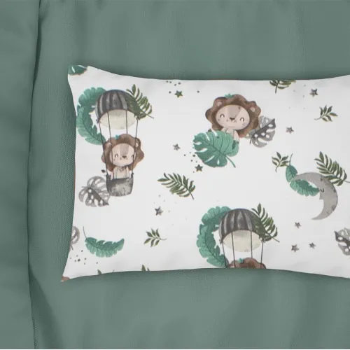 Μαξιλαροθήκη Εμπριμέ bebe Lion 534 35X45 Green 100%  Cotton