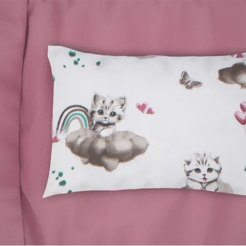 Μαξιλαροθήκη Εμπριμέ kids Kitten 560 50X70 Petrol 100%  Cotton