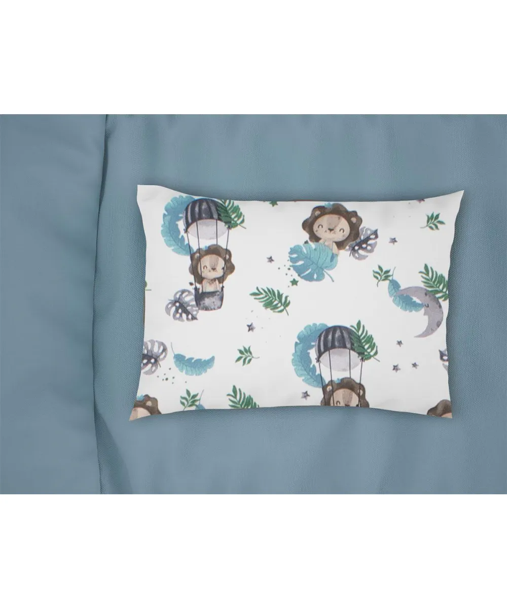 Μαξιλαροθήκη Εμπριμέ kids Lion 533 50X70 Sky Blue 100% Cotton Μαξιλαροθήκη Εμπριμέ kids Lion 533 50X70 Sky Blue 100% Cotton