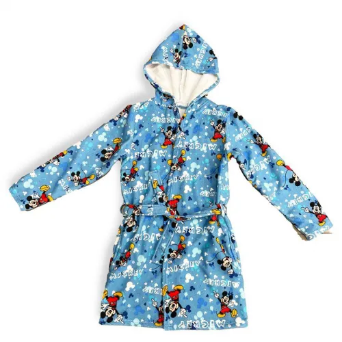 Μπουρνούζι Disney Home Mickey Sky Blue 100%  Microfiber Sky Blue