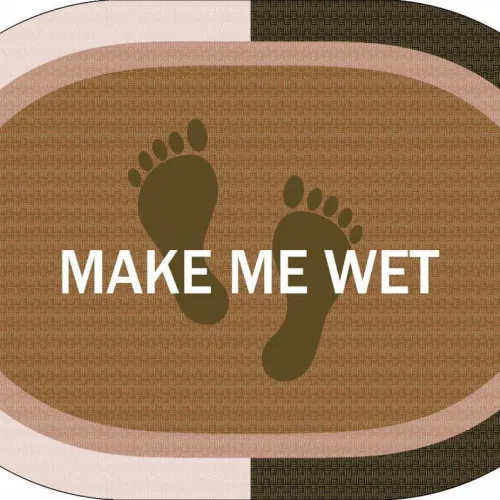 Πατάκι Μπάνιου Oval Αντιολισθητικό Make Me Wet 50X70 Beige 100%  Polyester