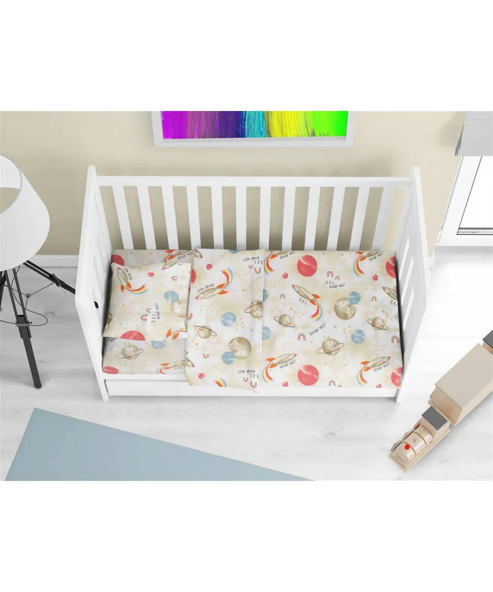 Κατωσέντονο Με Λάστιχο bebe Spaceship 186 0,70X1,40X0,15 Beige 100% Cotton Κατωσέντονο Με Λάστιχο bebe Spaceship 186 0,70X1,40X0,15 Beige 100% Cotton