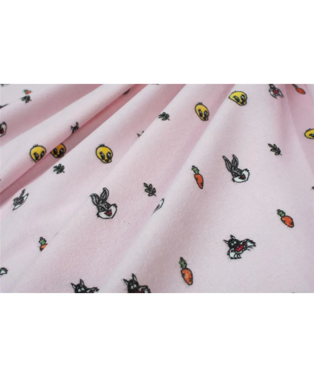 Σεντονάκι Λίκνου bebe Looney Tunes 39 80X110 Pink 100% Cotton Flannel Σεντονάκι Λίκνου bebe Looney Tunes 39 80X110 Pink 100% Cotton Flannel