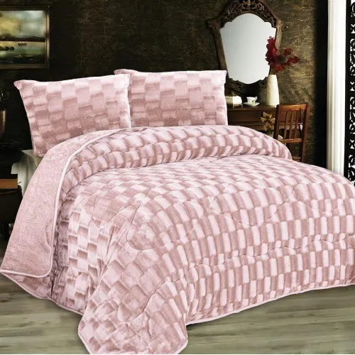 Κουβερτοπάπλωμα με εφέ Fleece 750 gsm 1940 Salmon Rose 160X220 100%  Polyester
