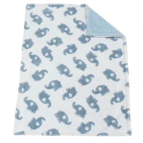 Κουβέρτα Sherpa Jacquard bebe 460 gsm Elephant 08 75X100 Sky Blue 100%  Polyester