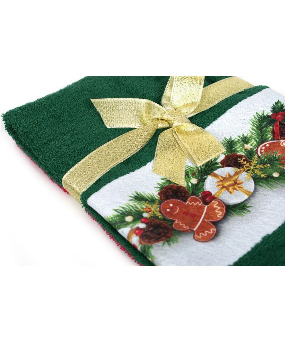 Χριστουγεννιάτικο Σετ Πετσέτες 2 τεμ. 40X60 Christmas Ornaments Κόκκινο-Πράσινο 100% Cotton Χριστουγεννιάτικο Σετ Πετσέτες 2 τεμ. 40X60 Christmas Ornaments Κόκκινο-Πράσινο 100% Cotton