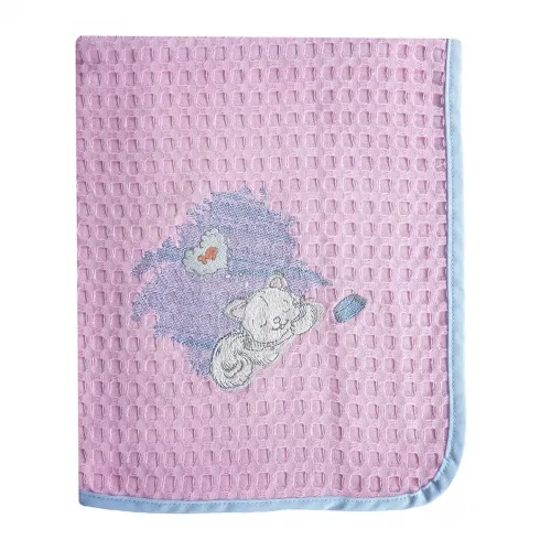 ΚΟΥΒΕΡΤΑ ΠΙΚΕ bebe ΓΑΤΑΚΙ 127 80Χ110 ΡΟΖ/ΣΙΕΛ Cotton 100% 