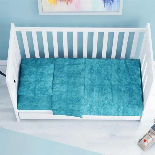 Κατωσέντονο με Λάστιχο bebe Premium Shadow 620 0,70X1,40X0,15 Turquoise 100%  Cotton