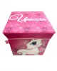 Κουτί-Σκαμπό Unicorn 10 30X30X30 Pink 100% Polyester Κουτί-Σκαμπό Unicorn 10 30X30X30 Pink 100% Polyester
