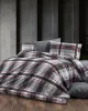 Σεντόνια Εμπριμέ Σετ 4 τεμ Εκάβη 424 220X240 Grey-Bordeaux 70/30 Cott/Pol