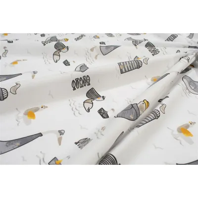 Πάνα Χασέ bebe Seabirds 578 80X80 White-Grey 100%  Cotton
