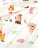 Σεντονάκι Λίκνου bebe Forest Animals 571 80X110 White-Pink 100%  Cotton