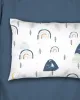 Μαξιλαροθήκη Εμπριμέ kids Rainbow 574 50X70 White-Blue 100%  Cotton