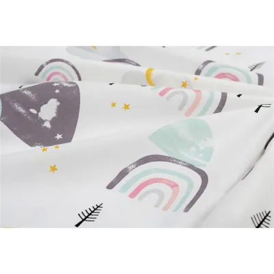 Σεντονάκι Λίκνου bebe Rainbow 575 80X110 White-Pink 100%  Cotton
