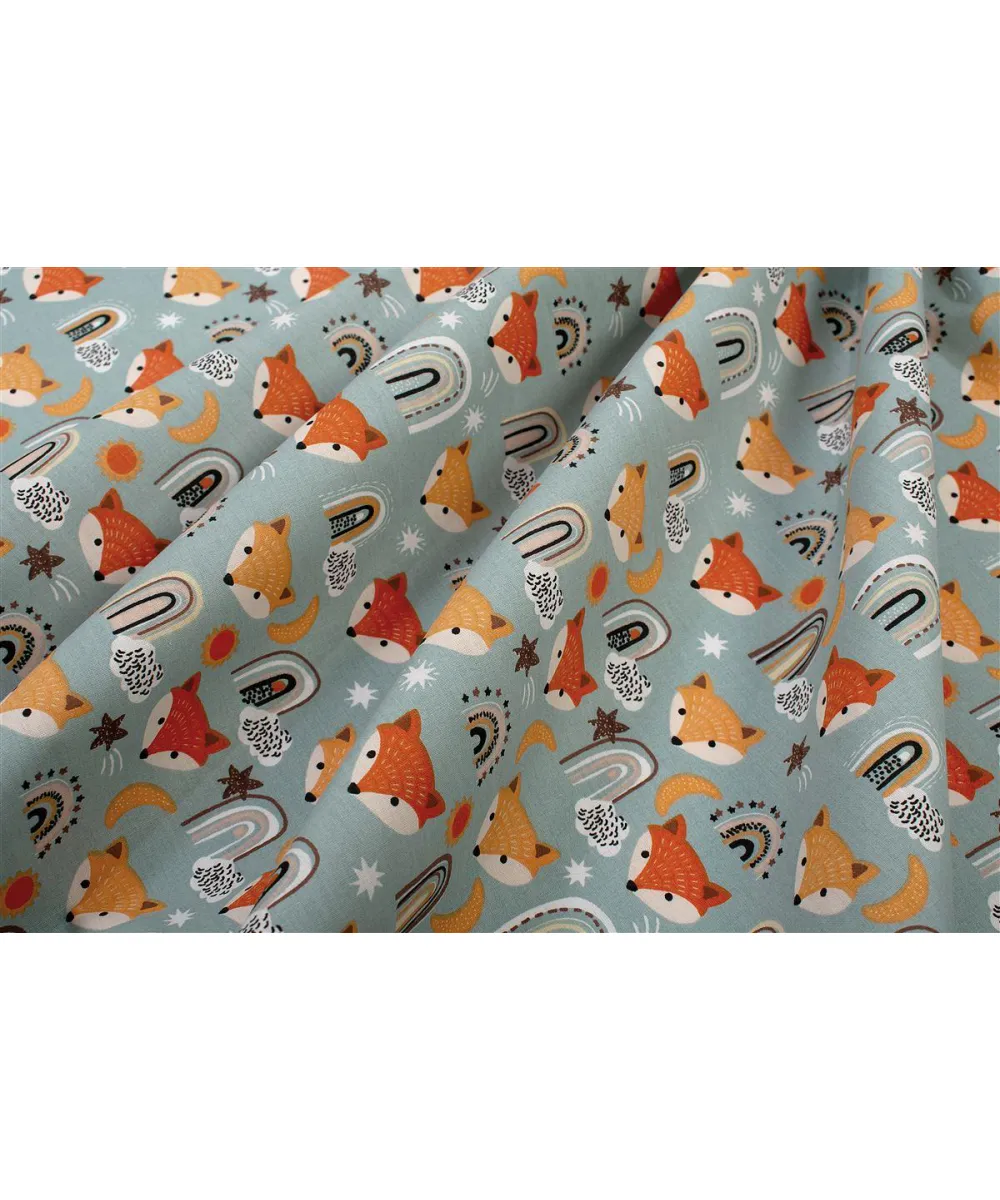 Κατωσέντονο Με Λάστιχο bebe Fox 528 0,70X1,40X0,15 Pale Cyan 100%  Cotton